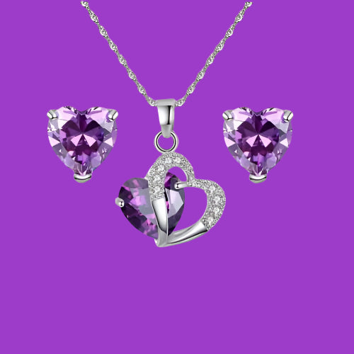 D&C Double Heart Earring and Necklace 